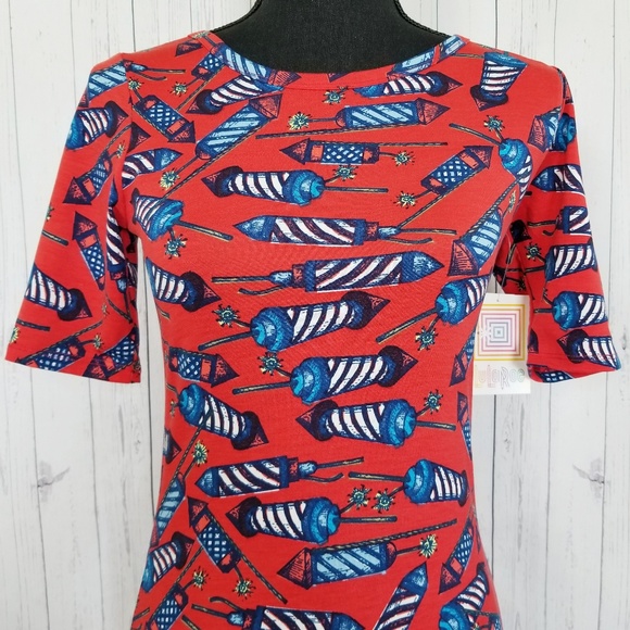 ⬇️🌹NWT! Lularoe (XS) Julia Fireworks Midi Dress - Picture 5 of 8